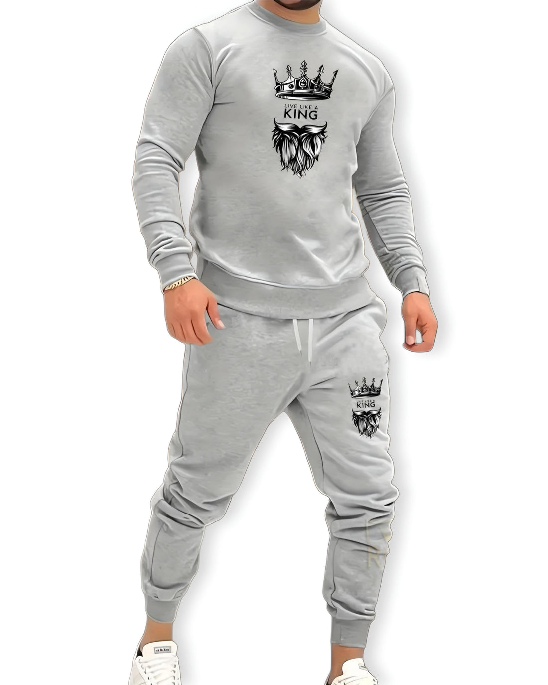 Premium Men's King Track Suit Silver