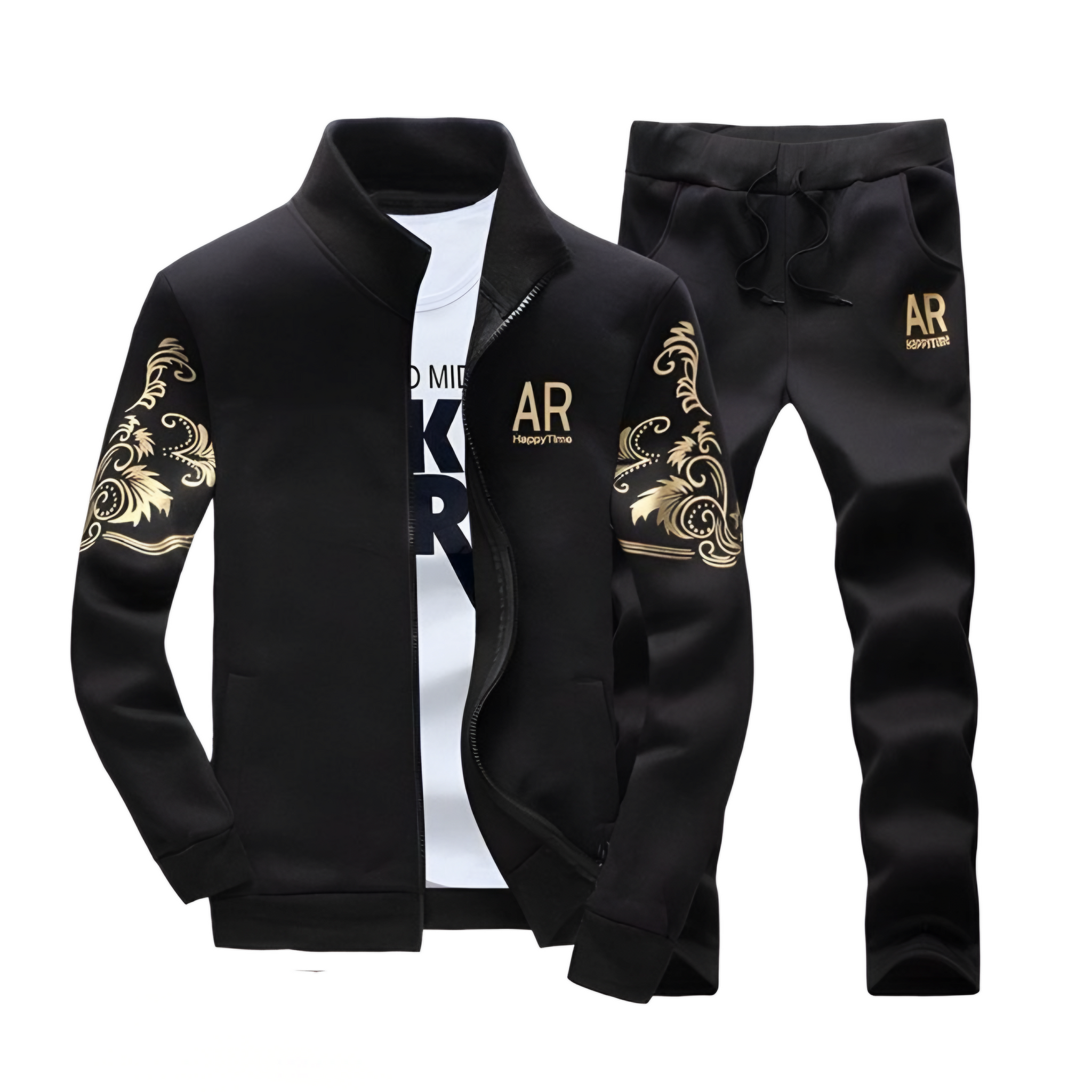 Men's 2 Pieces Zipper Track Suit AR Logo