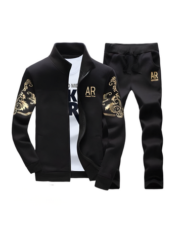 Men's 2 Pieces Zipper Track Suit AR Logo