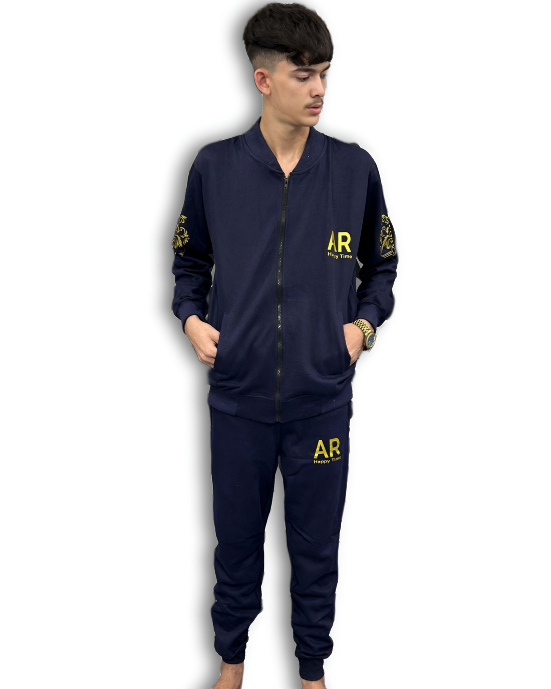 Men's 2 Pieces Zipper Track Suit AR Logo